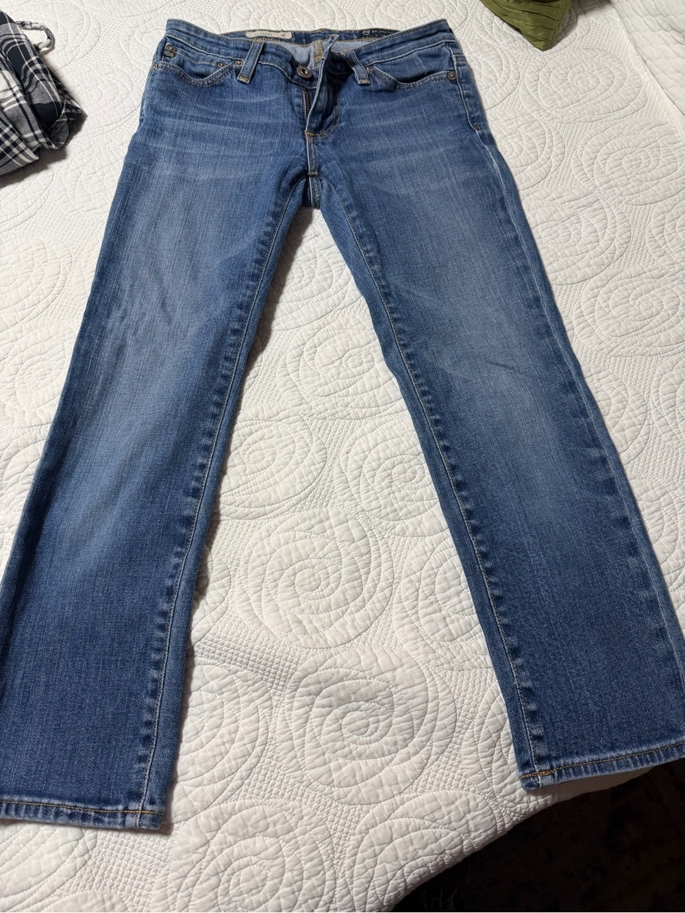 Ag Adriano Goldschmied Medium Blue Ankle Crop Jeans